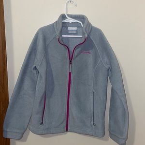 Girls zip up Columbia fleece Medium 10/12